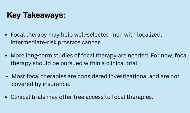 Key takeaways of focal therapy